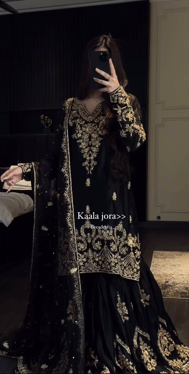 The Cinematic Black Zari Ensemble